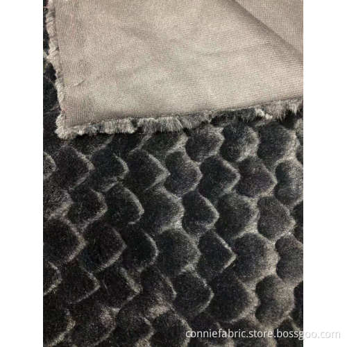 100%Poyester Mink Hair-Like with Jacquard Knitted Fabric